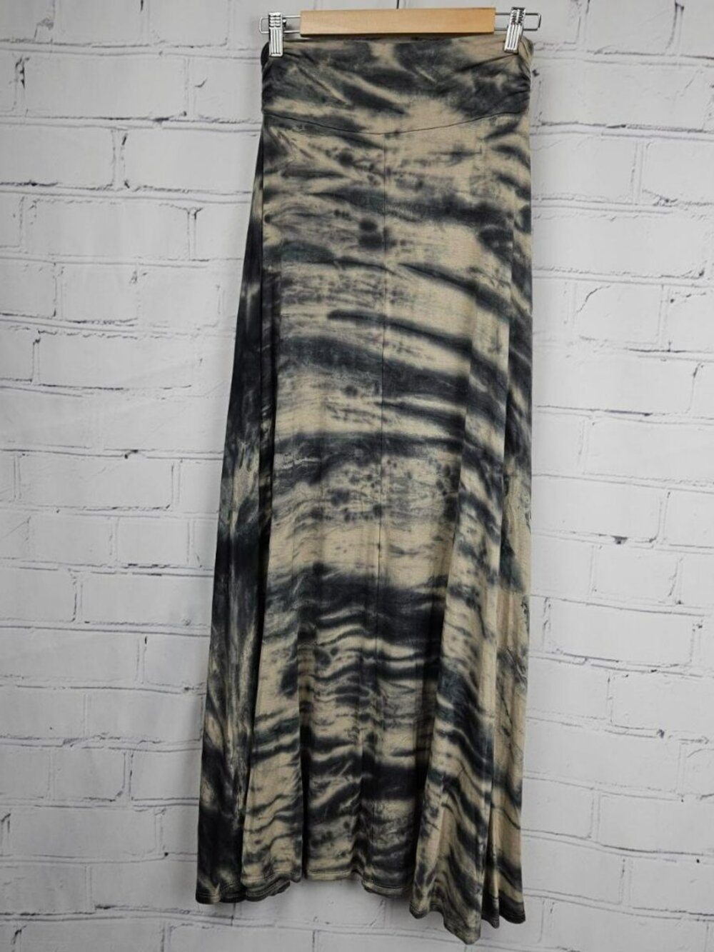 Boho Tie-Dye Maxi Skirt Womens M Stretch Rayon Spandex Beachy Comfort Festival - Picture 6 of 9